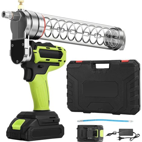 Pompe a Graisse Électrique, Kit de Pistolet à Graisse [Super Efficace] avec 2 Batteries et Chargeur, 600ml, Pompe à Graisse 8000 PSI 120g/min Super Brillante, Vert