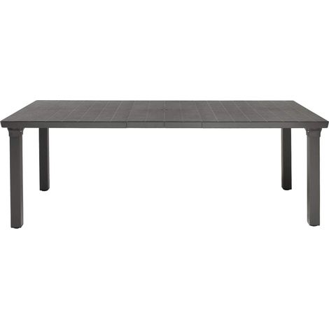 Tavolo Allungabile PER3 S-CAB GRANDE da 170 a 220 cm Piano in Tecnopolimero ANTRACITE Effetto Doghe Gambe in Alluminio Verniciato (1/4)