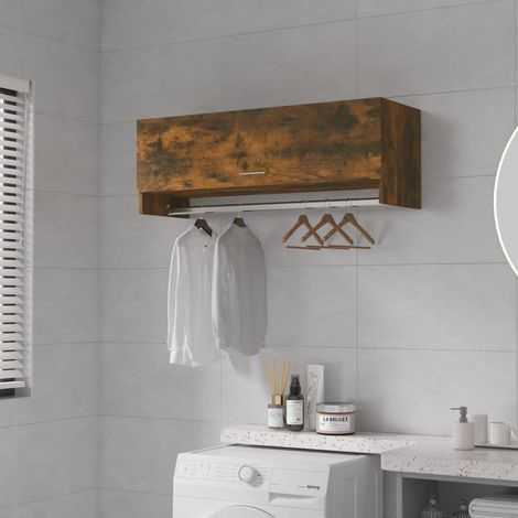 vidaXL Wardrobe Smoked Oak 100x32.5x35 cm Engineered Wood