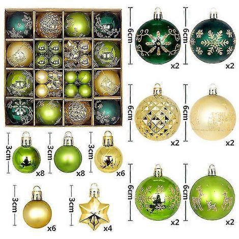 Décorations de Noël 2024 : Boules incassables à suspendre, 44 pièces, colorées et résistantes. (1/5)