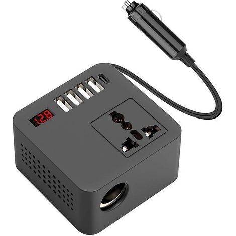 150 W Spitzenleistung, 300 W Leistung, 12 V/24 V Gleichstrom auf 220 V/110 V Wechselstrom, Kfz-Wechselrichter mit USB-Ladeanschluss – Fahrzeugzubehör (1/5)