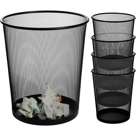 Cestino Gettacarte da 5 Pz 20x33 cm in Metallo Nero (1/5)
