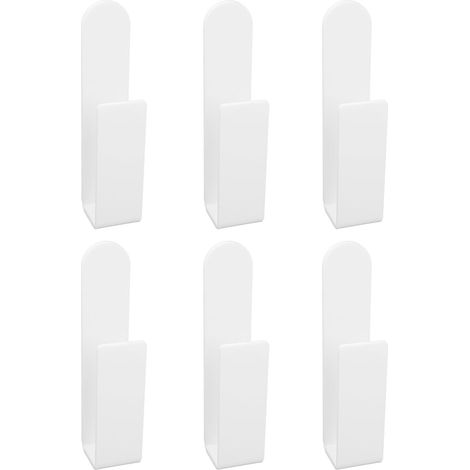 Lot de 6 supports à chapeaux pour casquettes de baseball, en acrylique, auto-adhésifs, pour porte ou placard, blanc. (1/4)