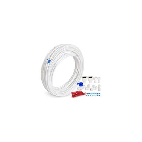 Kit de Frigo Tuyau D'alimentation en Eau Universel 15M, Tuyau D'alimentation en Eau avec Raccord de Connecteur pour Réfrigérateur Samsung Double Porte de Style Européen Tuyau D'eau 6,35mm,1/4" (1/5)
