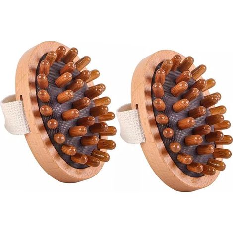 Cepillo de masaje anticelulítico, 2 piezas, rodillo de masaje corporal, rodillo para el cuello, anticelulítico, cepillo para la piel, mejora de la piel, cepillo de manos anticelulítico, para una piel (1/5)