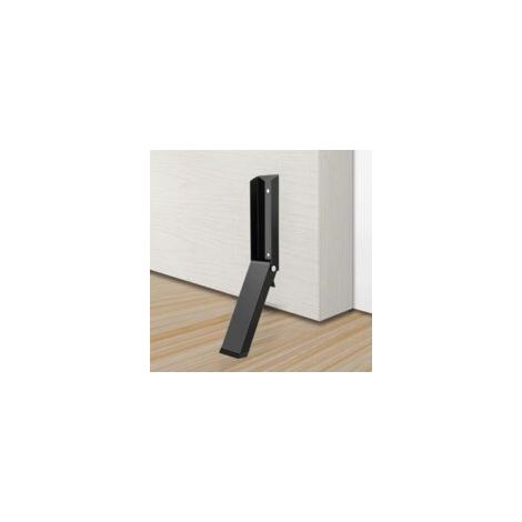 Tope de puerta, tope de puerta interior, tope de puerta accionado con el pie con cabezal de goma antideslizante, tope de puerta de alta resistencia, para puertas de garaje, oficinas y hogares (negro)