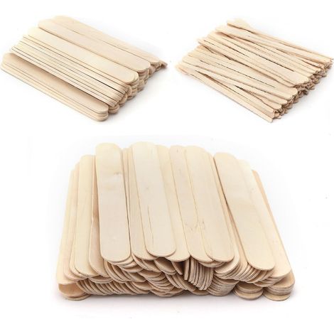 300 Pcs Wooden Mouthpiece Spatulas Wooden Spatulas Wooden Spatulas for DIY Hair Removal Treatment Woodworking (1/5)