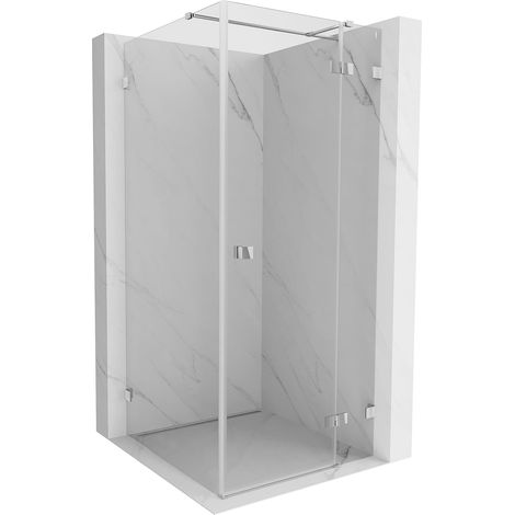 Mexen Lunar T cabina de ducha abatible derecha 80 x 80 cm, transparente, cromo - 834T-080-080-01-00-P (1/5)