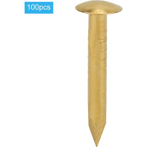 Lot de 100 clous à tête ronde en laiton vieilli, accessoires de fixation pour loisirs créatifs et bricolage, longueur 10 mm (1/5)
