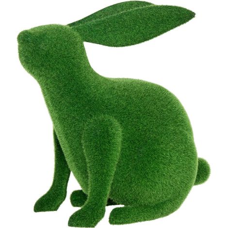 Statuetta coniglio in erba h38cm erba sintetica verde - Atmosphera créateur d'intérieur