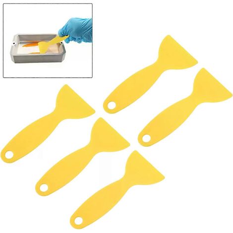 5 Stück 3D-Drucker-Spatel aus flexiblem Kunststoff zum Entfernen von 3D-Druckharz für WANHAO D8, ANYCUBIC, Nova und WANHAO (gelb) (1/4)