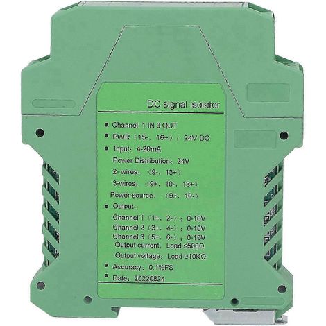 Eingang, 3 Ausgänge, DC 0-10V Signal-Isolator-Wandler, Strom- und Spannungsaufbereiter für SPS-Erkennung, 24V DC-Netzteil (1/5)