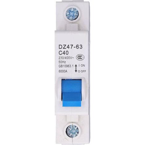 Disjoncteur Miniature 1P 40A DZ47-63 C40 pour Rail DIN, Protection Différentielle 230V/400V (1/5)