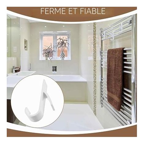 Crochet Radiateur Rond, Patere Radiateur Seche, Crochet Serviette Salle De Bain, Accroche Sèche-serviettes Plastique,Crochets pour Chauffant Peignoir, Radiateurs Standards (1/3)