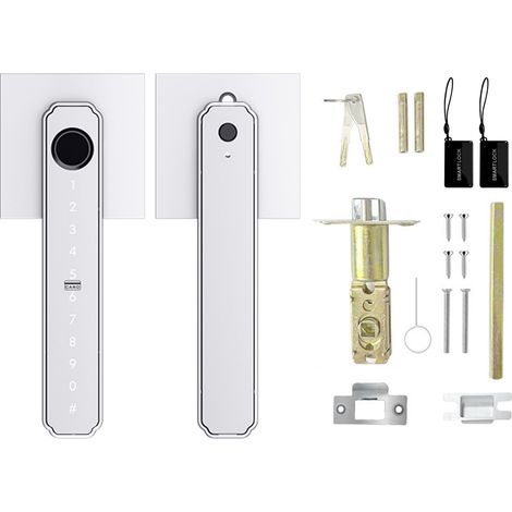 Serratura intelligente 5 in 1 con impronta digitale, accesso senza chiave, biometrica, con controllo tramite app, password, tastiera, scheda IC, automatica, per casa, ufficio, appartamento, denaro. (1/5)