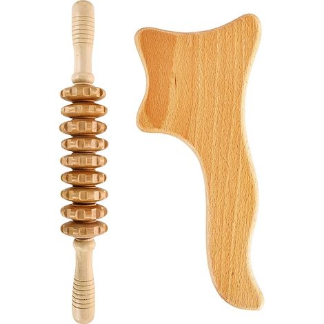 Ensemble complet professionnel d'outils de massage en bois pour la massothérapie, le remodelage corporel, la lutte contre la cellulite et la relaxation musculaire06037-AquaForge