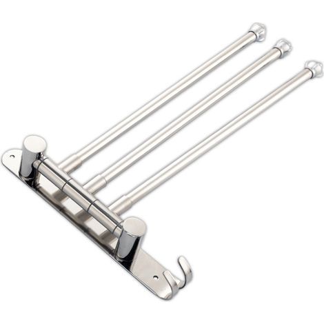 Porte-Serviettes 3 Barres Auto-Adhésif - 35 cm - Acier Inoxydable Brossé - Installation sans Perçage - Adhésif Puissant - Salle de Bain Moderne - Montage Facile (1/5)