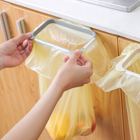 Support de sac poubelle gain place utilisation pour porte d'armoire cuisine salle bain (1/5)