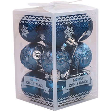 Boule De Décoration De Noël - Verre Et Métal - Pour Arbre De Noël Intérieur Extérieur - Lot De 12 (1/5)