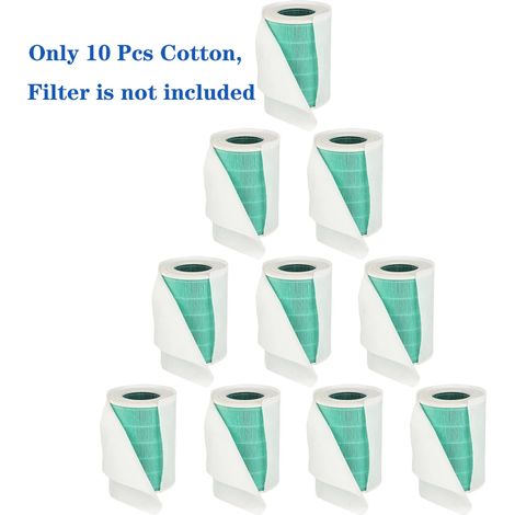 (10 filtres en coton uniquement) Filtres à air compatibles avec les purificateurs d'air Xiaomi Mi 1, 2, 2S, 2C, 2H, 3, 3S, 3C et 3H. Filtres à air Mijia au charbon actif, de rechange HEPA, bleu, vert, (1/4)