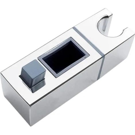 1 support de tête carré réglable et rotatif pour barre de douche coulissante, support de remplacement pour rail surélevé (-B) (1/5)