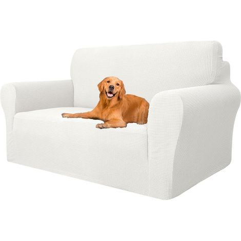 Stretch Sofa Cover, Super Elastic Sofa Cover with Armrests, Universal Sofa Cover, Modern, Non-Slip, Anti-fouling, Washable,White 2 Places(145CM-178CM) (1/5)