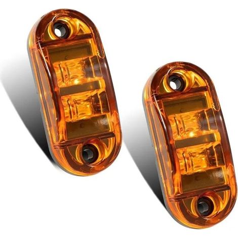 HOXILEELEOLot de 4 feux de gabarit LED 12V étanches 2,5 pouces, ovales pour remorque camion bateau camping-car (1/5)