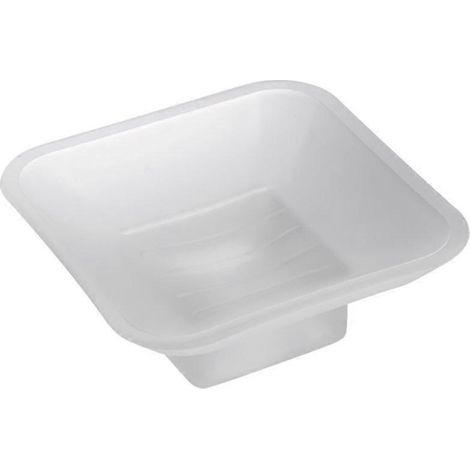 Porte-savon de rechange en verre épais dépoli, forme carrée, 11,4 cm (4,5 pouces), accessoire de salle de bain, style moderne (1/2)