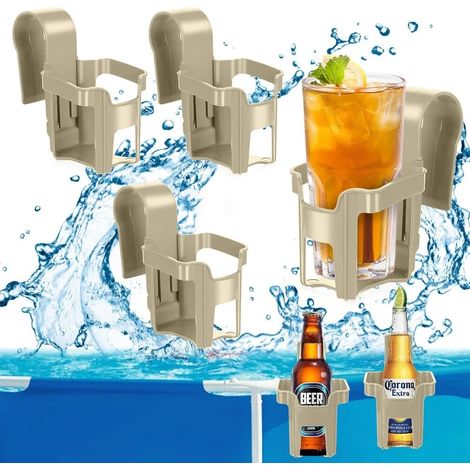 Ensemble de 4 porte-gobelets pour piscine, accessoires de piscine, pour piscine, fête, parc aquatique (1/5)
