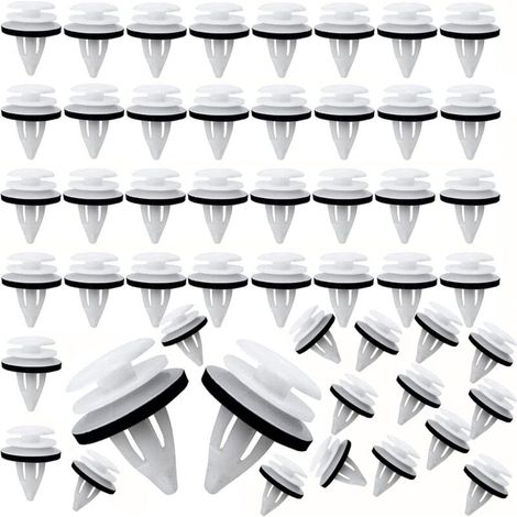 Lot de 50 clips de fixation universels pour carrosserie de voiture, rivets en plastique, pour panneaux de portières (1/5)