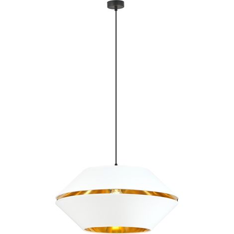 Suspension PIANO abat-jour blanche/or 1xE27 Emibig Ø42 (1/5)