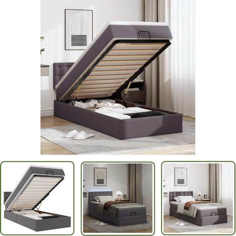 Maison Exclusive - Ottoman-Bett mit Matratzen & LEDs Grau 100x200 (1/5)