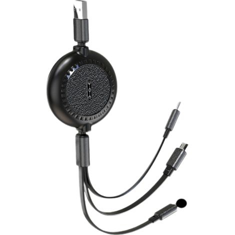 Einziehbares Ladekabel, 3-in-1 Multi-USB-Schnellladegerät (1/5)