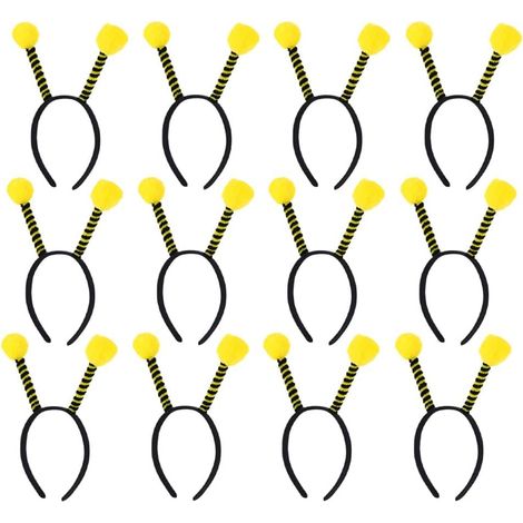 Lot de 12 Bandeaux en Forme D'antenne d'abeille en Vrac - Bandeaux pour Cheveux d'abeille pour Enfants Et Femmes, Accessoires de Déguisement pour Halloween, Noël, Cosplay, Cadeaux (1/5)