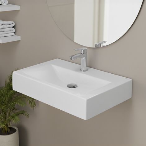 Lavabo sospeso rettangolare 65x42 cm bianco Rak modello Scoop (1/5)