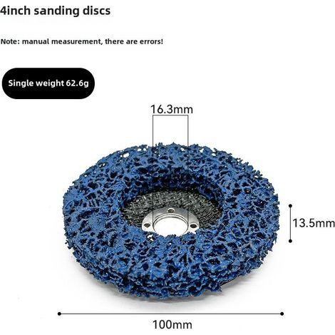 Disque de polissage en acier inoxydable, disque de polissage diamant noir pour décapage de peinture automobile, bois, plastique, nylon, élimination de la rouille (disque de polissage bleu de 4 pouces, (1/5)