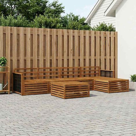 vidaXL Outdoor-Sofagarnitur 6 pcs Natur Massivholz Akazie (1/5)