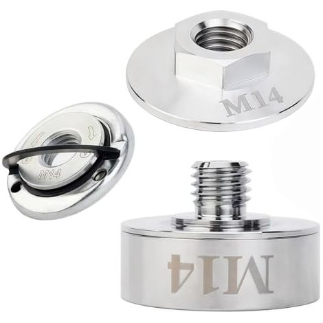Juego de adaptadores X Lock fabricado en acero inoxidable 304 para amoladoras angulares inalámbricas - Tuerca de liberación rápida M14, accesorio profesional, robusto, duradero y de alta capacidad de 