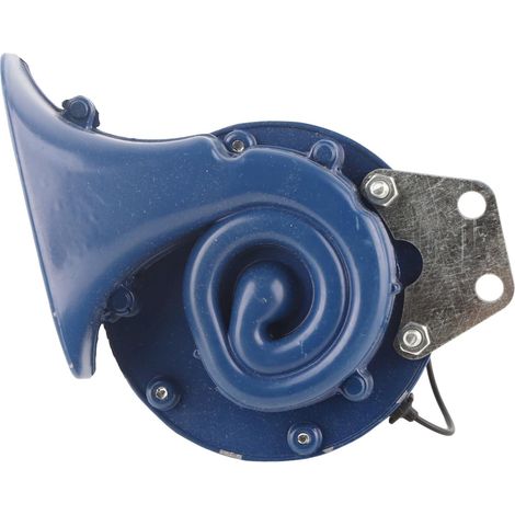 Trompette à Air électrique en Corne D'escargot, Haut-parleur Puissant de 110db pour Moto, Camion, Bateau, Acier Universel 8V Noir (Bleu) (1/5)