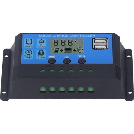 Solar-Laderegler mit zwei USB-Ausgängen (5 V), PWM-Laderegelung (12 V/24 V, 60 A)