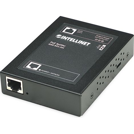 Intellinet PoE+ Splitter IEEE 802.3at af schwarz (1/5)