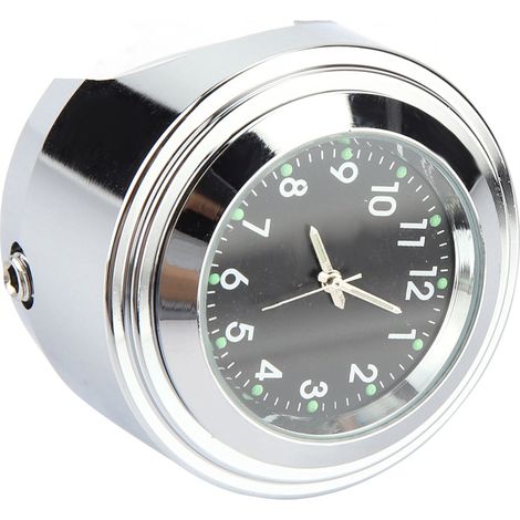 Montre de Guidon Moto 7/8" 1" avec Cadran Chronomètre Précis, Noir, Fixation pour Barre (1/3)