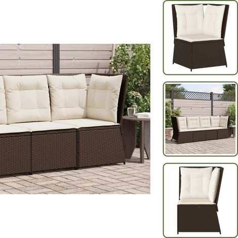 Canapé d'angle de jardin avec coussins marron résine tressée - Canapé De Jardin - Canapés De Jardin - Canapé D'angle De Jardin - Canapé D'angle Extérieur (1/5)
