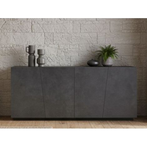 Dmora - Kommode Dliguor, Küchen-Sideboard mit 4 Türen, Wohnzimmer-Buffet, 100% Made in Italy, cm 200x43h86, Schiefer (1/5)