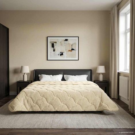 vidaXL Duvet d'été simple Matelassé Crème 200 x 240 cm