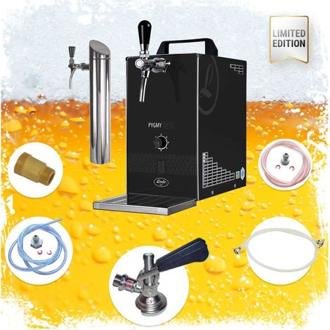 Ensemble complet - Tireuse a biere avec pompe à membrane - PYGMY 25/K LIMITED EDITION machine a biere, pompe a biere 1 ligne, 35 litres/h, avec colonne à bière, Green Line, KEG: Type M