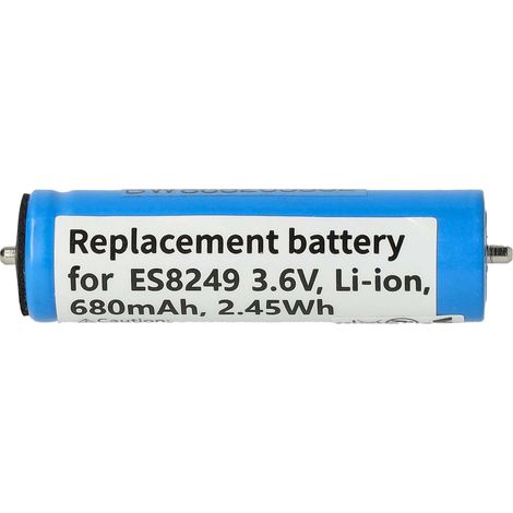 vhbw Battery compatible with Panasonic ES-LT2N, ES-LT71, ES-LL21, ES-LL41, ES-LL41K503, ES-LT8N Electric Razor (680mAh, 3.6 V, Li-ion)