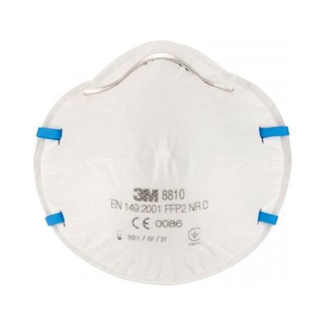La mascarilla 3M⢠8810 es una mascarilla para partÃculas con una carcasa robusta resistente a la deformación, clip nasal ajustable y correas codif (1/4)