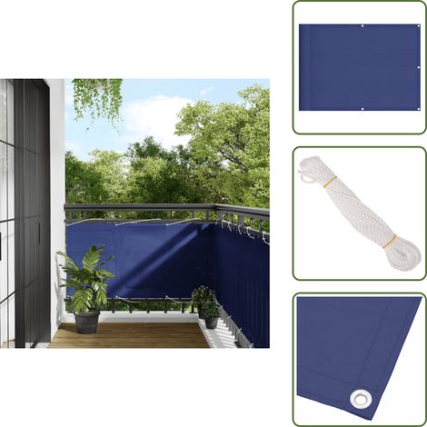 Brise vue - vidaXL Écran de balcon bleu 75x700 cm 100% polyester oxford - Paravent résistant à l'eau