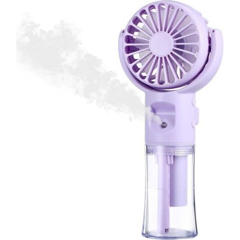 Mini-Akku-Ventilator mit Sprühfunktion – 4 Geschwindigkeitsstufen – Integrierter Luftbefeuchter – 4 bis 15 Stunden Akkulaufzeit – Leise und wasserdicht (1/5)